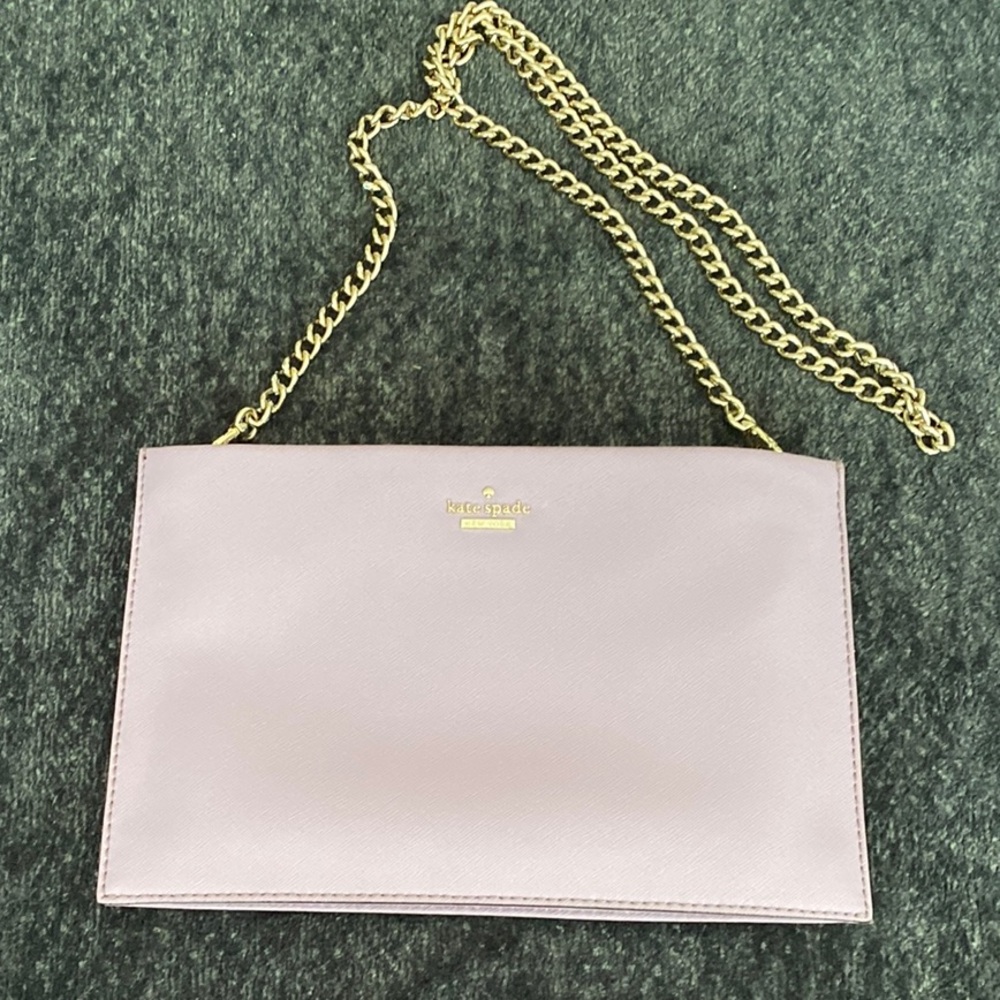 Kate Spade Purple and Silver Crossbody Bag with Structured Design